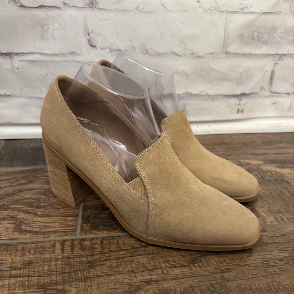 Joie‎ Size 8 Wevenly Tan leather Chunky Block Heel Pump Shoe